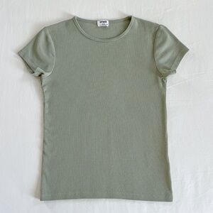 Cotton On The One Organic Rib Crew Short Sleeve Tee | Sage | Size S | NWOT